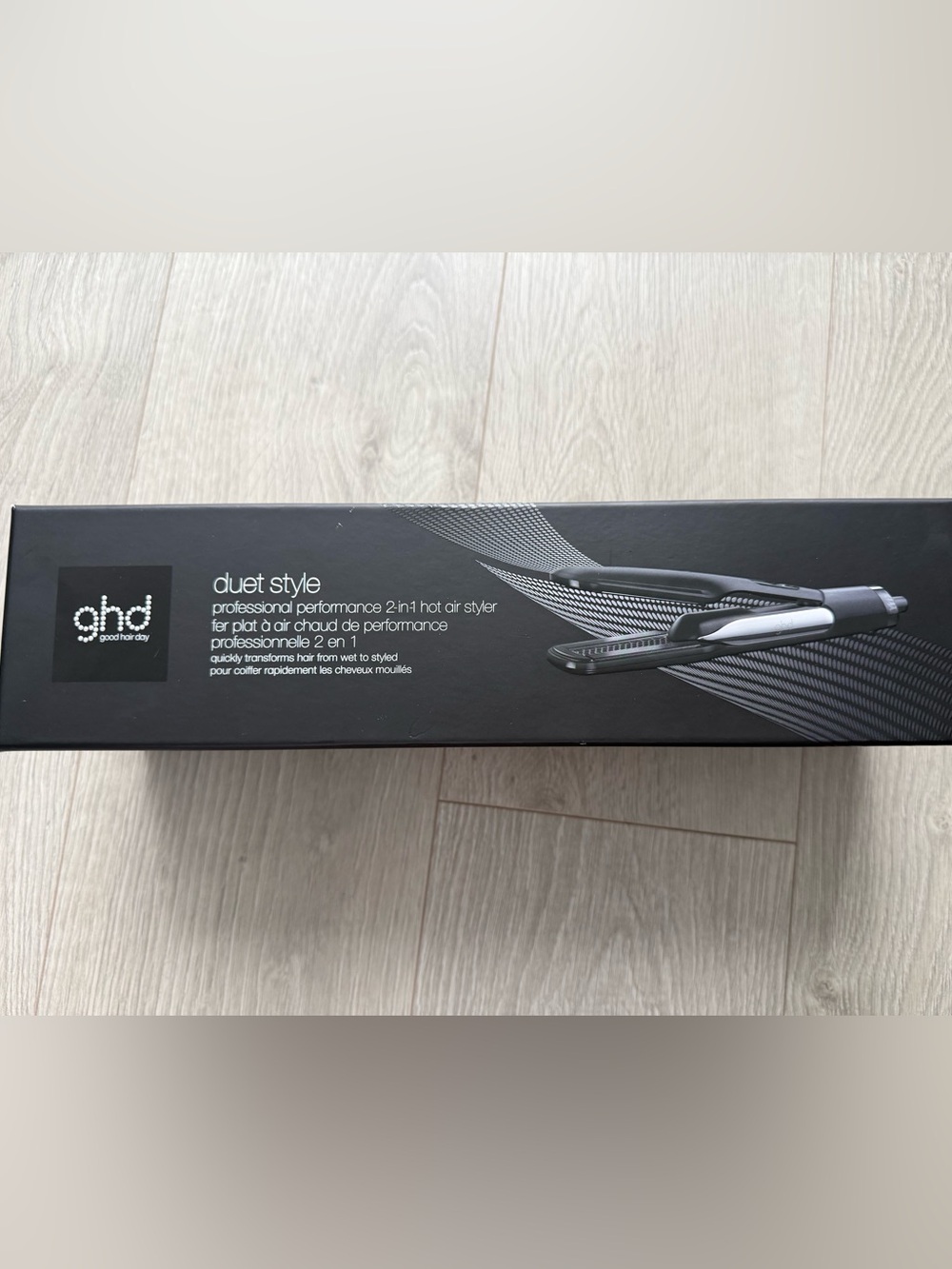 ghd Duo Hair Styler in Black and Silver Chrome
